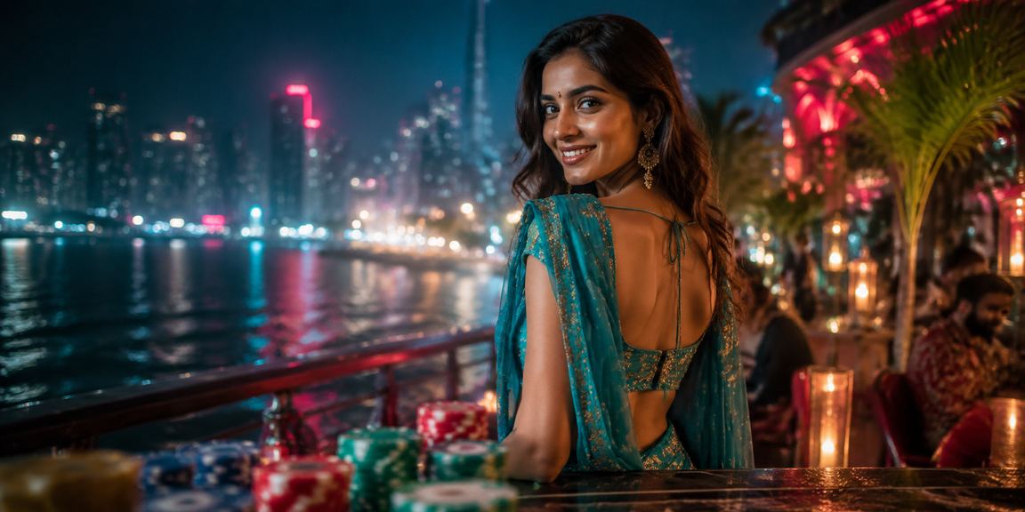 Sports betting player in Mumbai wearing saree and enjoying the platform